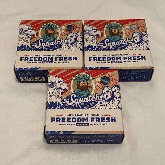 No Brand Other - 3 Dr. Squatch Freedom Fresh Red Root Tea natural cold process no grit Soap Ltd